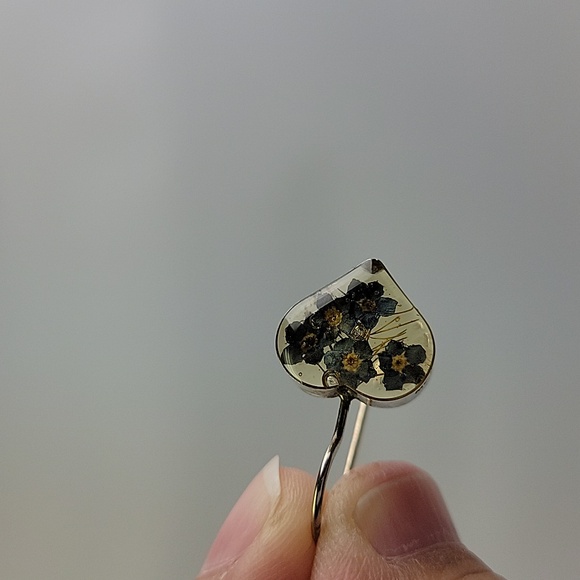 Sterling silver real flower earrings - Picture 2 of 4